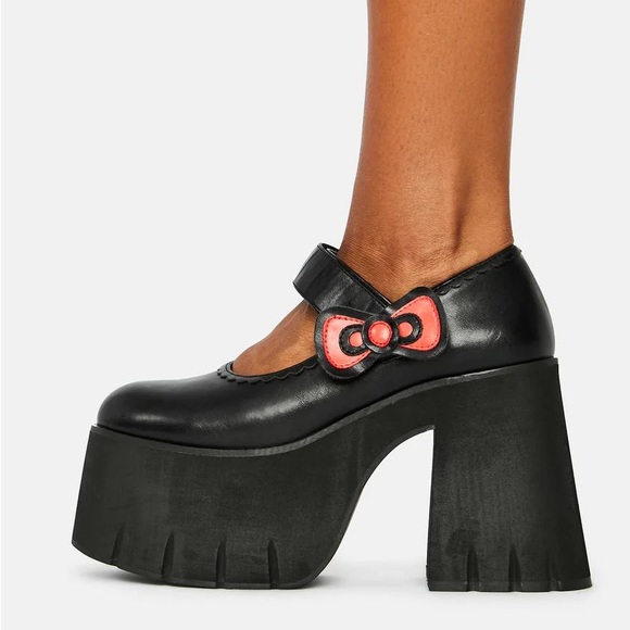 DOLLS KILL x HELLO KITTY Precious Present Faux Leather Platform Mary Janes Black - Picture 13 of 16